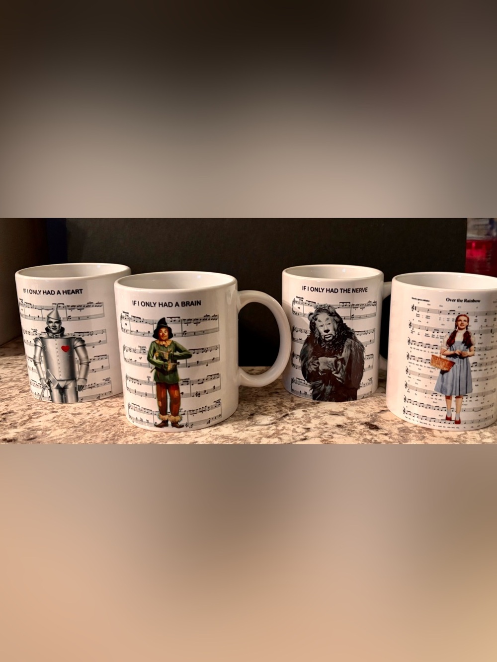 Wizard of Oz White Ceramic Character Mug Set of 4